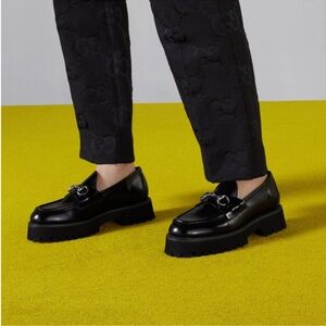 Gucci Nero Black Leather Horsebit Loafers